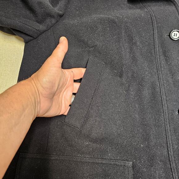 Harve Benard 100% Wool Button Down Jacket Coat Black Women's Plus 18W Whimsygoth - Picture 5 of 12